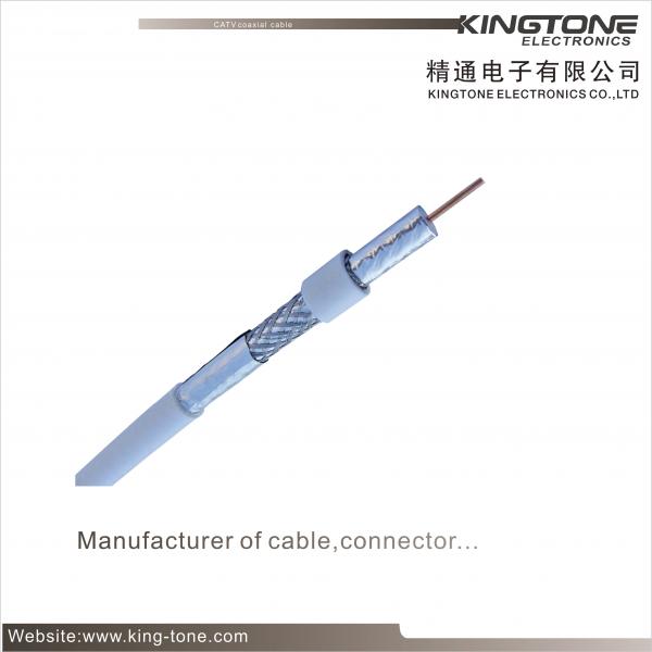 Quality 67% AL Braid Tri-Shield RG59 Coaxial Cable 20 AWG CCS CMR Rated PVC for CATV for sale
