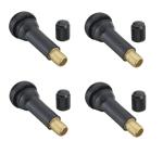 Stable Tubeless Car Tyre Valve 5 Cm Total Length With Black Chrome Caps