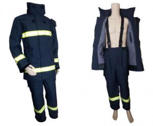 China EN469 standard Nomex fire fighting suit,gloves,hood on sale