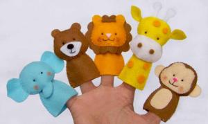 China Funny Wild Animal Felt Finger Puppets , Cute Monkey Finger Puppets wholesale
