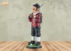 China Small Golfer Tabletop Statue Polyresin Statue Figurine Antique Resin Sculpture Figures wholesale