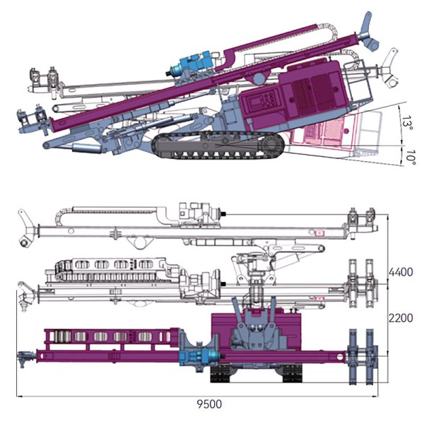 Surface Blast hole Drilling Rig High Efficiency DTH Drilling Rig Crawler Drilling Machine