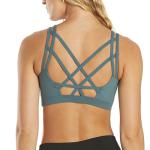 Custom High Impact Casual Running Cross Back Strip Design Yoga Sport Bra Tops
