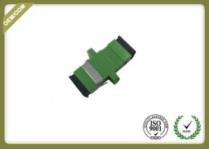 China Green Color SC APC Plastic Fiber Optic Adapter Coupler With Ceramic Sleeve wholesale