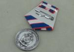 Antique Silver Government Short Ribbon Medals , Awards Medallions With Brass
