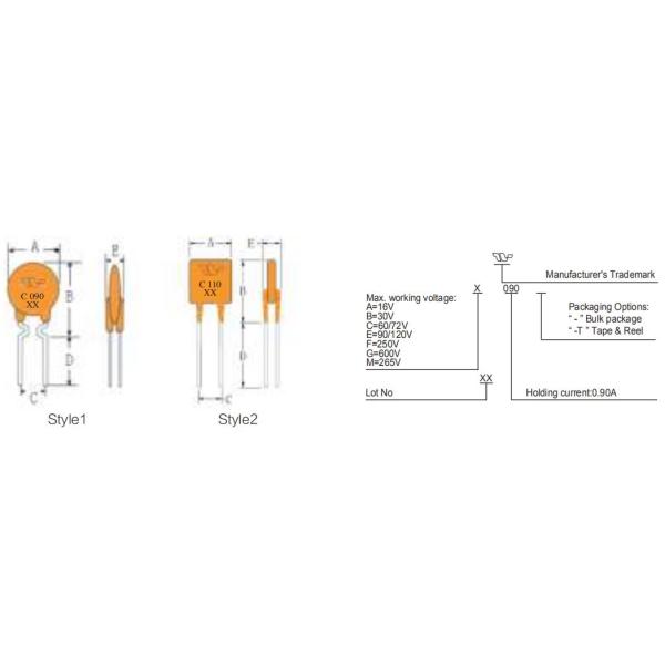 Plug In DIP 60V 72V Inline Resettable Fuse flame retardant epoxy polymer