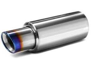 China Car Burnt Tip 2.5 Inch Inlet Universal Exhaust Muffler wholesale