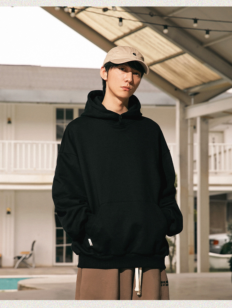 Unisex Retro American Streetwear Heavyweight Pullover Hoodie Sweatshirts 20 Oz Regular Sleeve Style