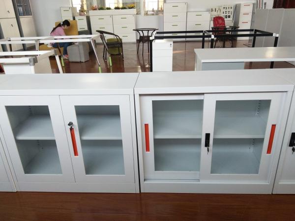 China K/D glass door steel cupboard cabinet FYD-W002, H900XW900XD400 mm,white