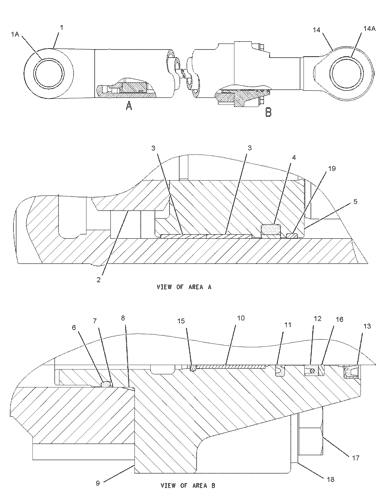 1057485 CYLINDER GP-BUCKET Parts scheme