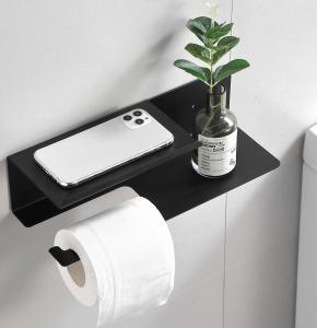 China Rustproof Stainless Steel Toilet Paper Dispenser Matte Black Color For Bathroom Washroom on sale
