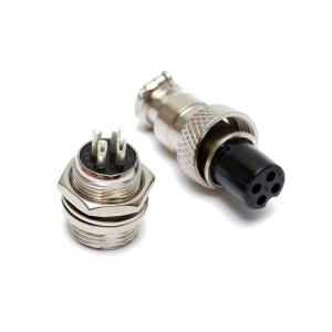 China America Market GX16 Threaded Connector Aviation Plug GX16 4 Pin Connector in Black Color wholesale