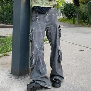 China Custom Joggers Men Baggy Jeans Cargo Pant Flared Loose Oversized Streetwear Sweatpants Casual Sweat Track Pants Trousers for Men wholesale