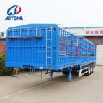Aotong 3 Axles Livestock Store House Bar Fence Cargo Semi Trailers with 13TON