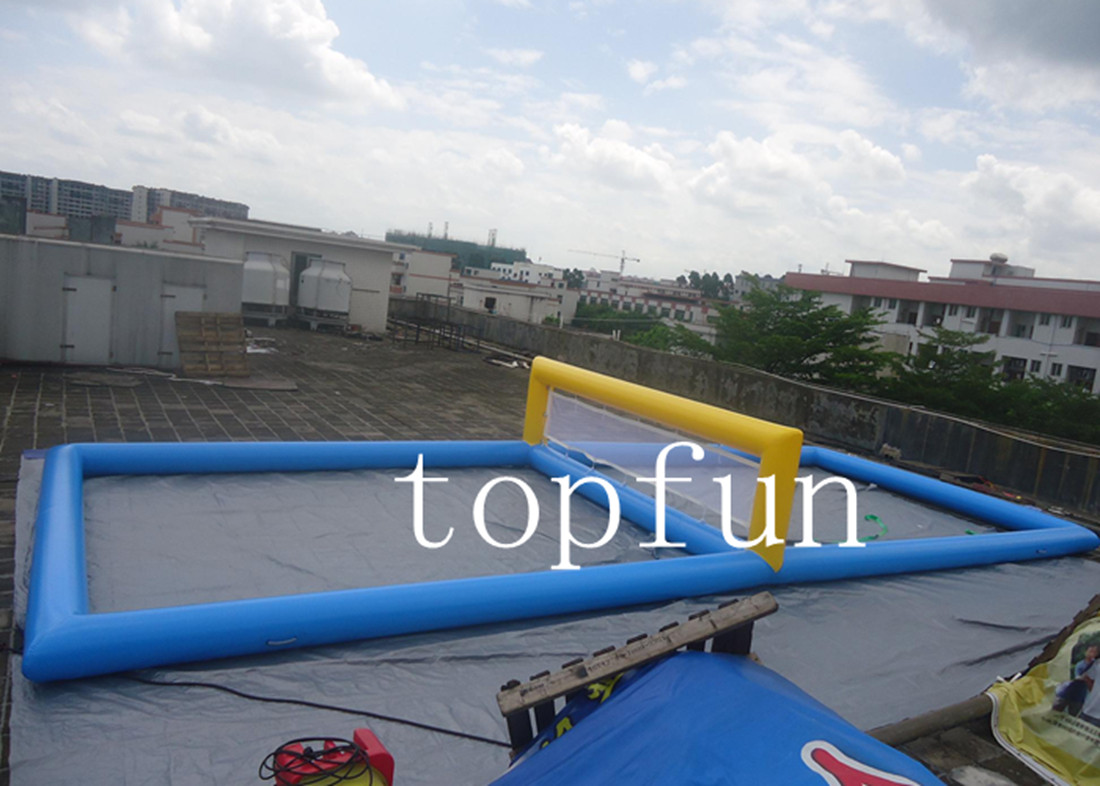 Blue Inflatable Sports Games Water Inflatable Beach Volleyball Court