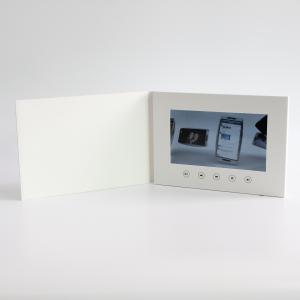 China Customized Printing 7 Inch CD Video Brochure White Card Blank Card 2GB Memory 1000mAh For Advertising wholesale