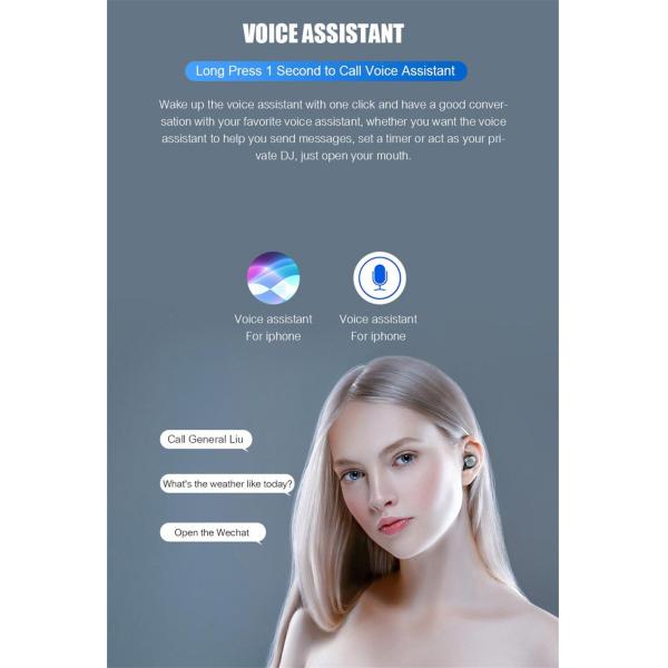 2000mAh Wireless Bluetooth Earbuds Auto Pairing HiFi Stereo Sound IPX5