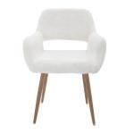 Set of 2 Modern Nordic Design Comfortable Dining Chairs with Iron Metal Legs