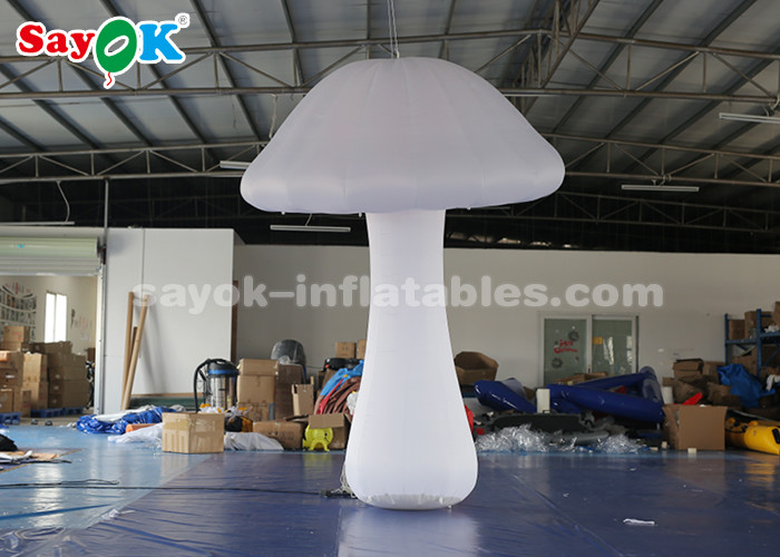 Stage Inflatable Lighting Decoration , 2m Polyester Inflatable Mushroom With 16 Colors LED Lights Changing