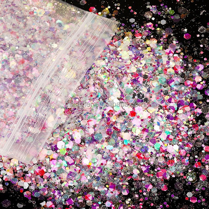 Solvent Resistant Plastic Craft Glitter Chunky Spring Glitter for Resin Art Nail Body Face Eye Makeup Made in Europe