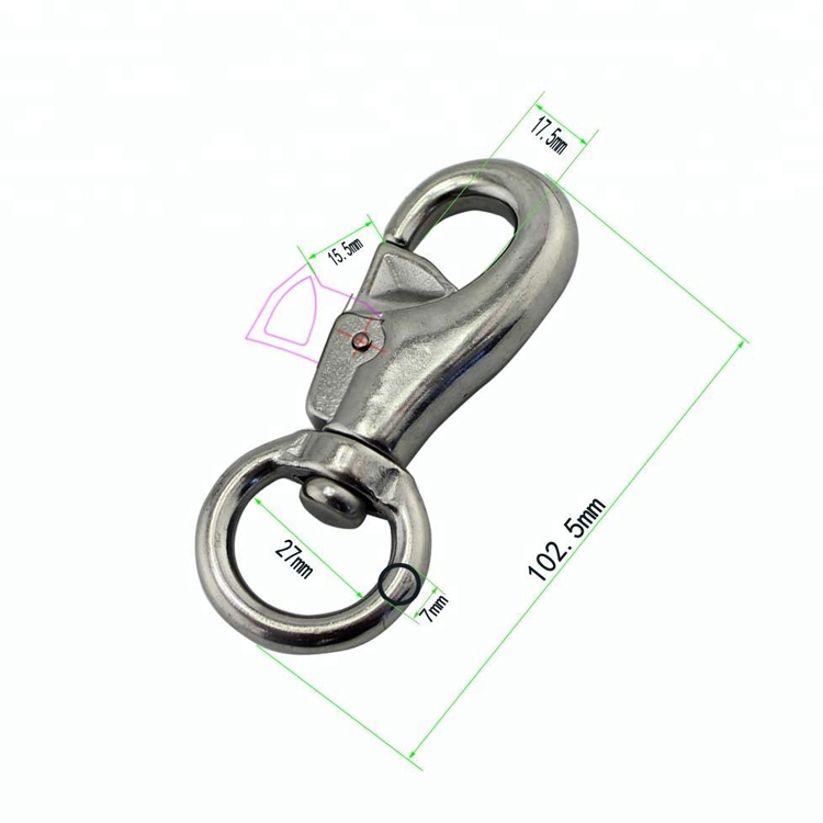 Heavy Industry Stainless Steel Bull Eye Swivel Single Snap Hook Marine Grade