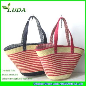 China LUDA Wheat Straw Bags Colorful Straw Totes wholesale