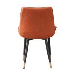 Customized Adjustable PU Leather Dining Chairs Orange Upholstered Dining Chair