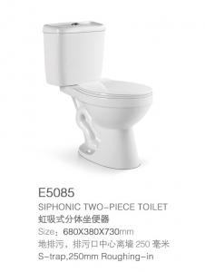 China P Trap Wash Down 2 Piece Western Toilet Dual Flush Close Coupled WC on sale