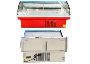 China R404a 2M Deli Display Refrigerator Curved Glass Meat Showcase wholesale