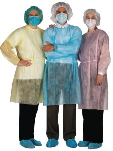 China Direct deal，the best selling isolation gown，SMS，blue,L&amp;XL surgical isolation gown wholesale