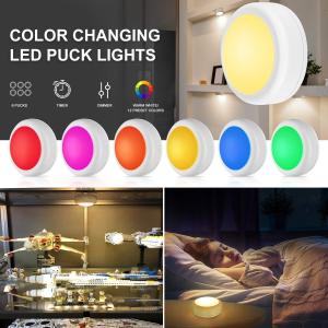 China Remote Control LED Puck Lights Wireless Under Cabinet Lighting AA Battery Powered wholesale