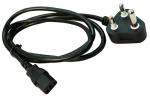 South Africa 10A/16A 3pin black power cable 0.5m-10m copper power cord