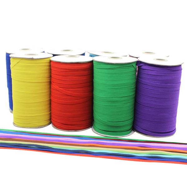 Stock 3mm 5mm Flat White And Black Knitted Polyester Elastic Band Ear Loop