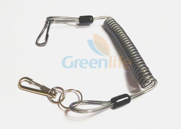 Quality Expandable Plastic Coil Tool Tether Lanyards Security Dropping With J - Hook for sale