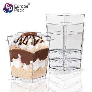 China New arrival eco-friendly disposable cute plastic cup with lid for dessert wholesale