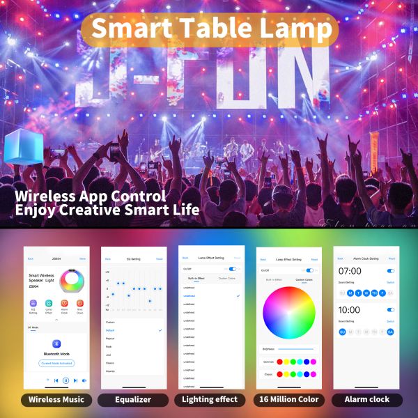 Portable Wireless Gaming LED Smart Bluetooth Speaker Colorful Alarm Clock Outdoor Party Audio Player