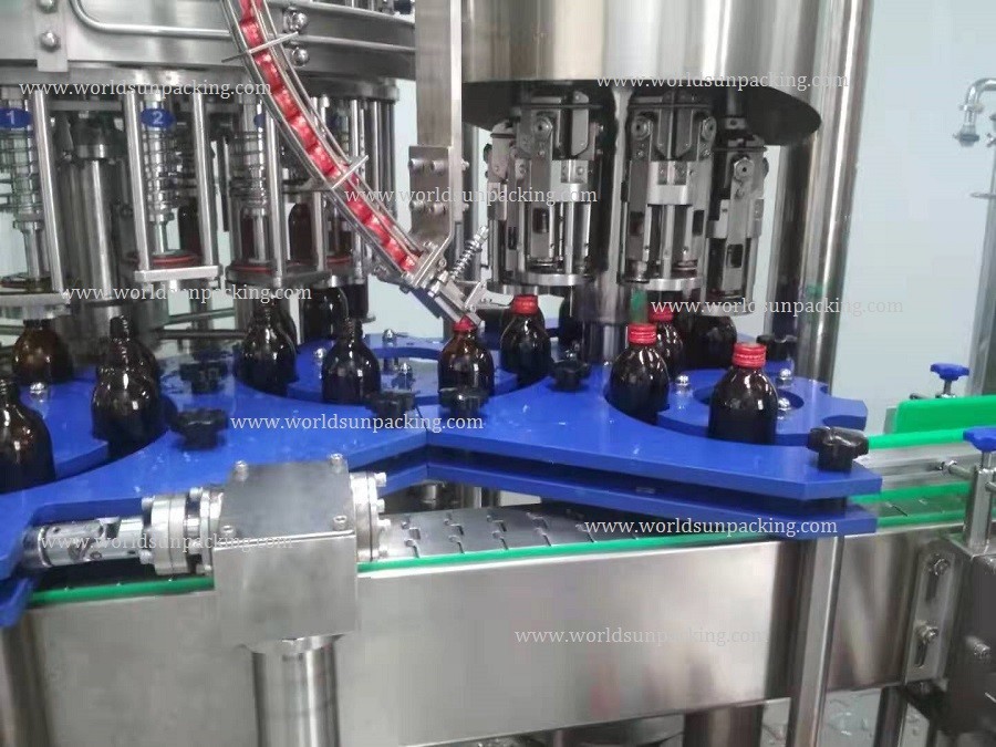 automatic glass bottle syrup oral liquid filling machine aluminum cap capping machine stainless steel 316L