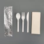 ECO Friendly CPLA Cornstarch Cutlery Knife Spoon and Fork Compostable Disposable