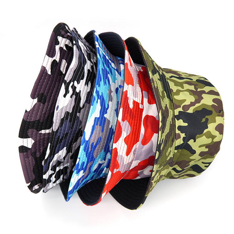 Fashion Women Men Camouflage Bucket Hat Outdoor Sport hat with full printing pattern