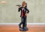 110cm Height Antique Polyresin Statue Figurine Resin Butler 3 Wine Holder