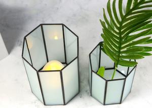 China Frosted octagonal dry flower decorative glass artifact vase lamp light cover storage box Yiwu wholesale wholesale