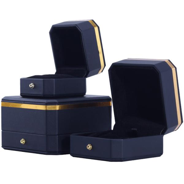 Octagonal Black PU Leather Jewelry Box for Hanhong Custom Logo Bracelet Necklace