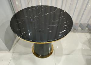 China Living Room 90cm 75cm Wrought Iron Marble Coffee Table wholesale