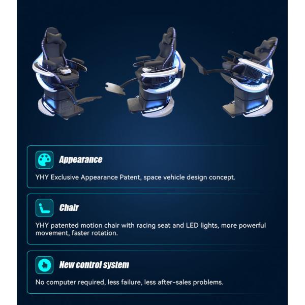 Roller Coaster Rotating 9D Vr Flight Game Degree Full Motion Single Seat 360 Degrees Chair