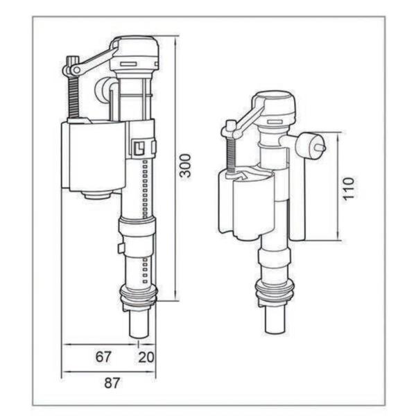 ABS Upc Toilet Flush Tank Accessories With Dual Concealed Flush Valve Push
