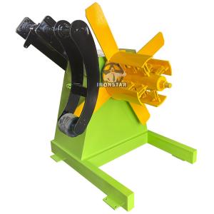 China Color Steel Metal Sheet 3 Ton Manual Decoiler With Pressure Arm wholesale