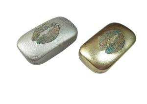 China Embroidery Lip Contact lens Case Holder Leather Contact lens Case With Mirror Collection wholesale
