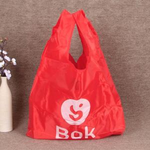 China Reusable supermarket Grocery carrying bag 190T polyester customized size and logo imprinted Eco-friendly promotional wholesale
