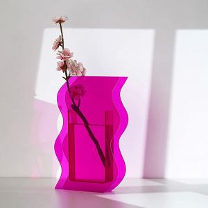 China Colored Acrylic Flower Vases Small Glass Vases For Home Decoration Wedding Glass Gift Vases wholesale