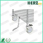 Height 1500mm ESD Storage Shelves / Handle Carts Three Layers Each Castor